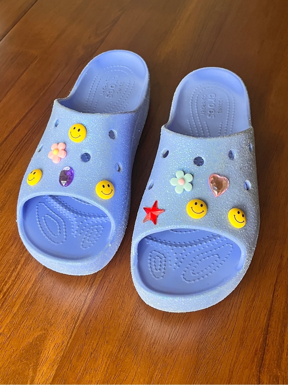 Crocs Women's Classic Slide, Platform Sandals, Moon Jelly, size 9
